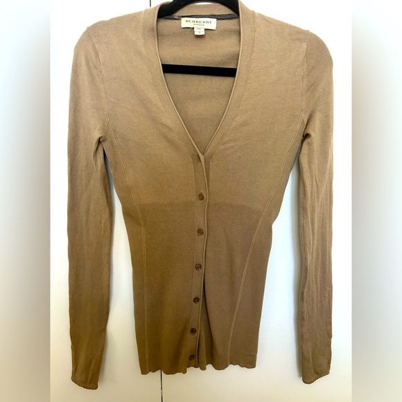 Burberry Sweaters - Burberry Women's Tan Cardigan Sweater